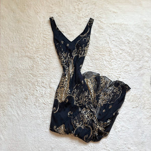 1990's midnight baroque gown