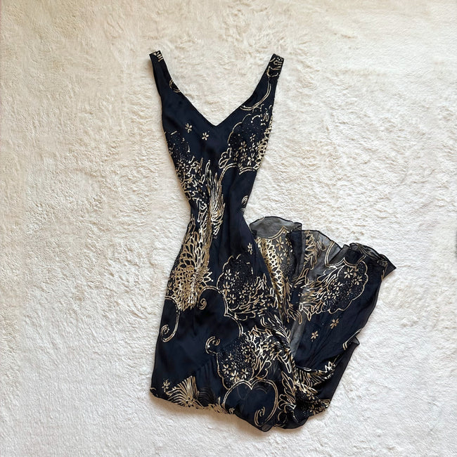 1990's midnight baroque gown