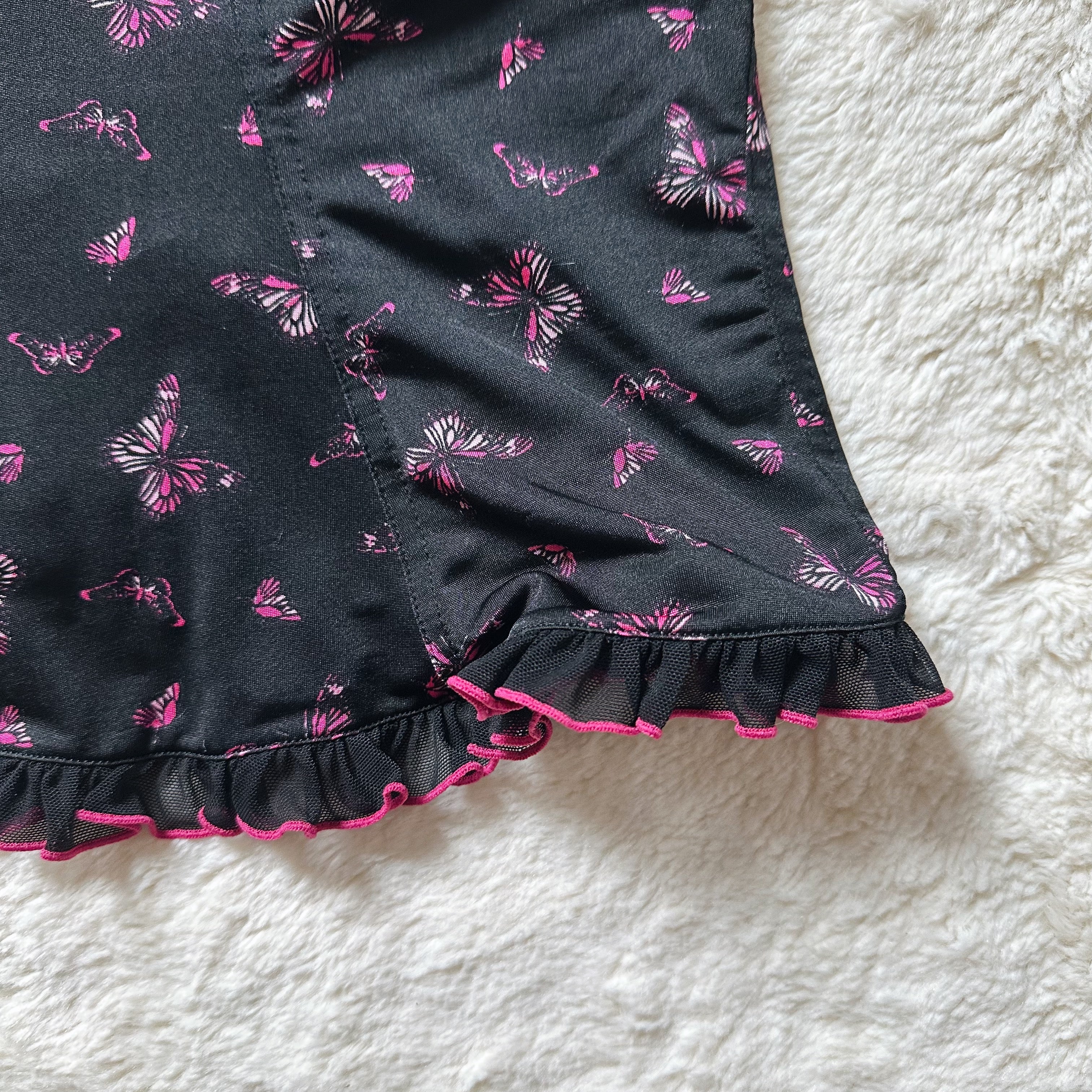 2000's midnight butterfly corset top