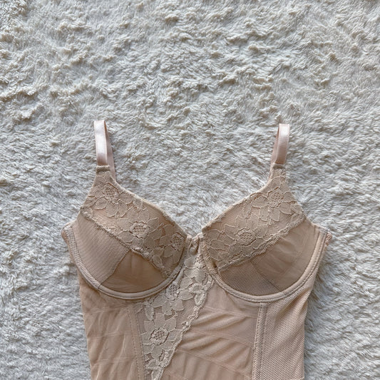 1990's nude bustier top