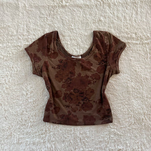 2000's cinnamon bloom crop top