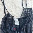 1980's black rose lingerie set