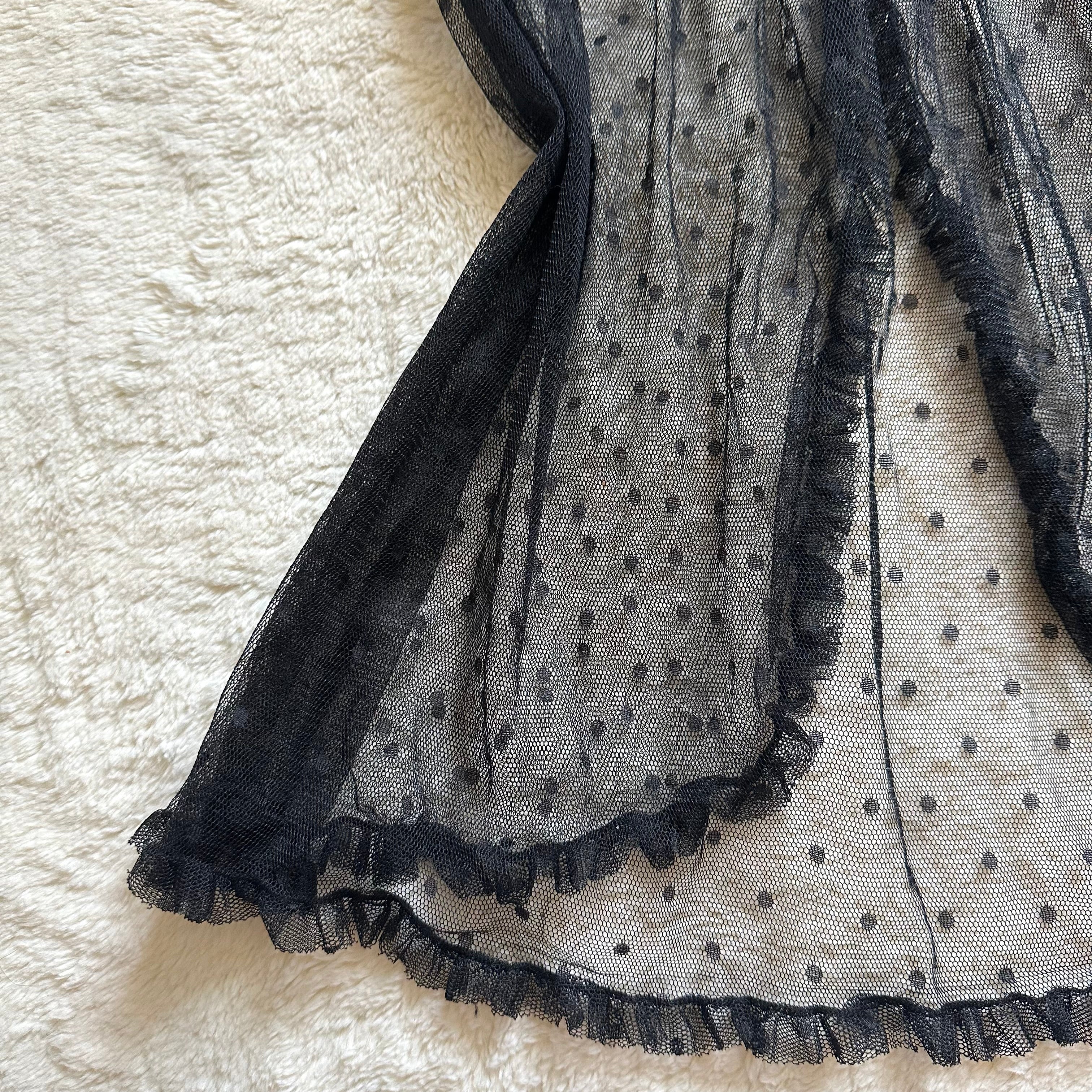 2000's dark dotted babydoll