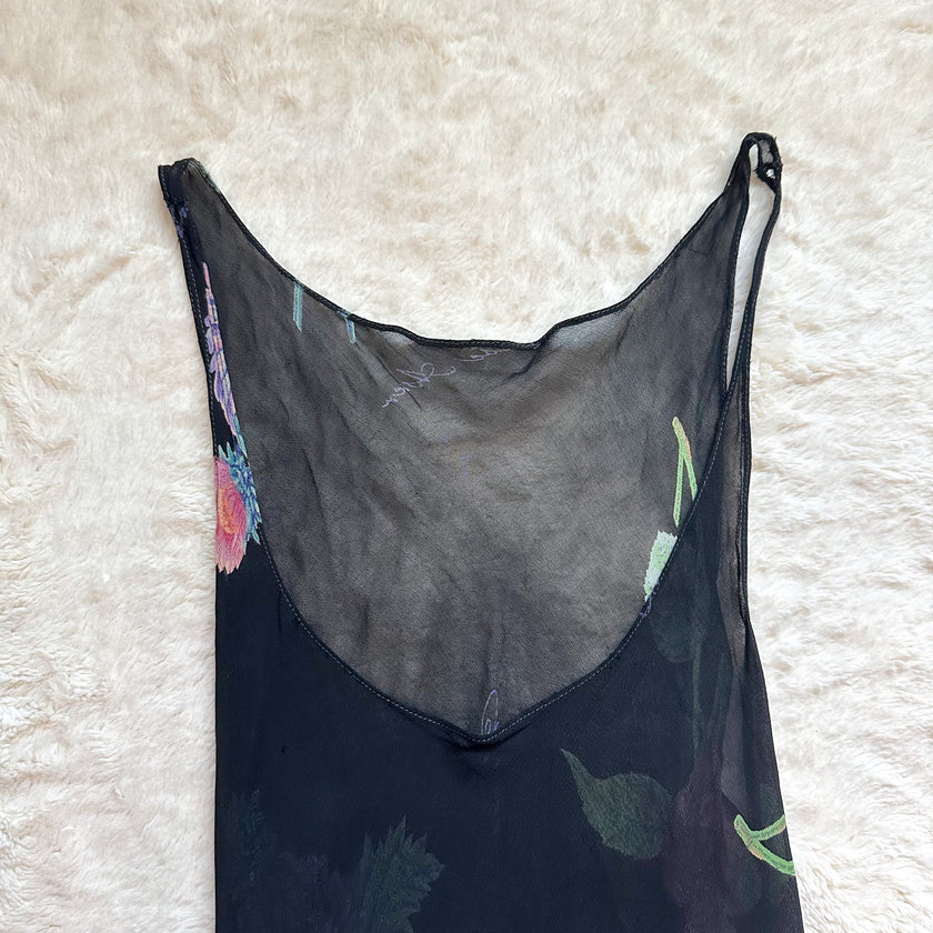 2000's moonflower mesh slip dress