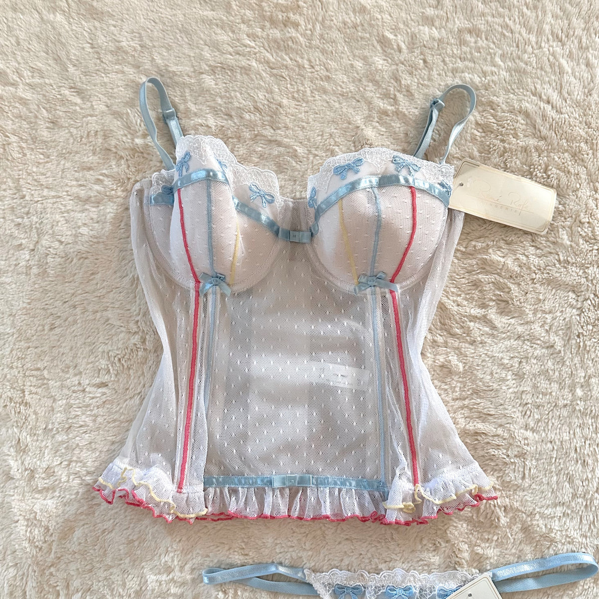 2000's ribbon candy bustier set