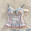 2000's ribbon candy bustier set