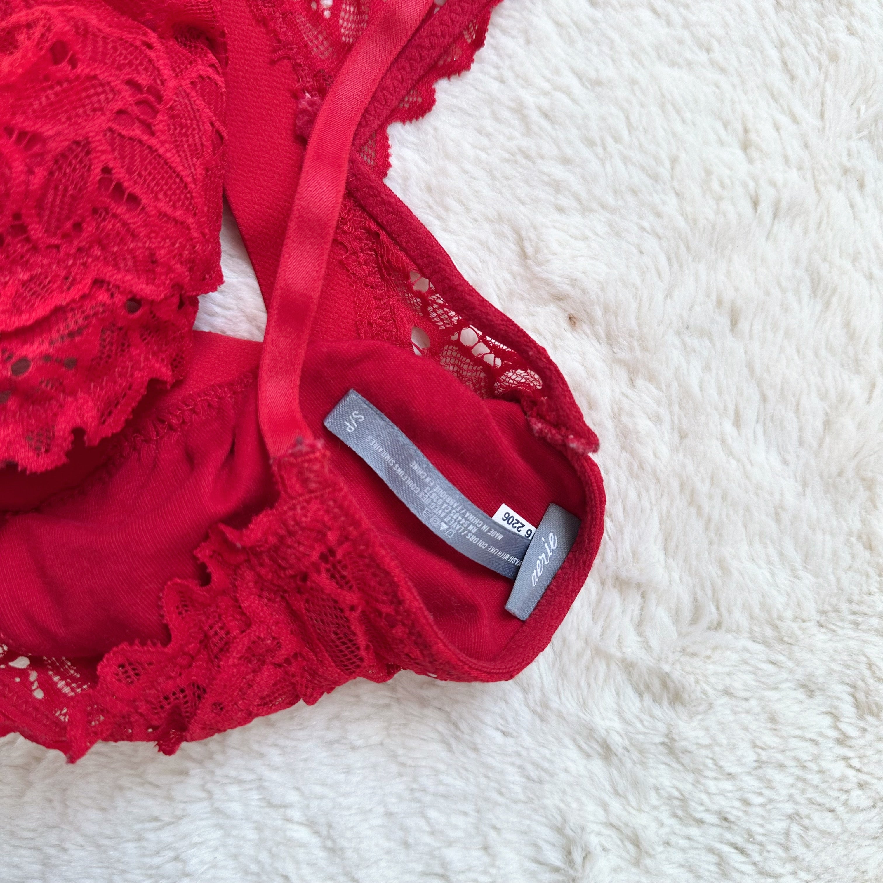aerie crimson lace bralette