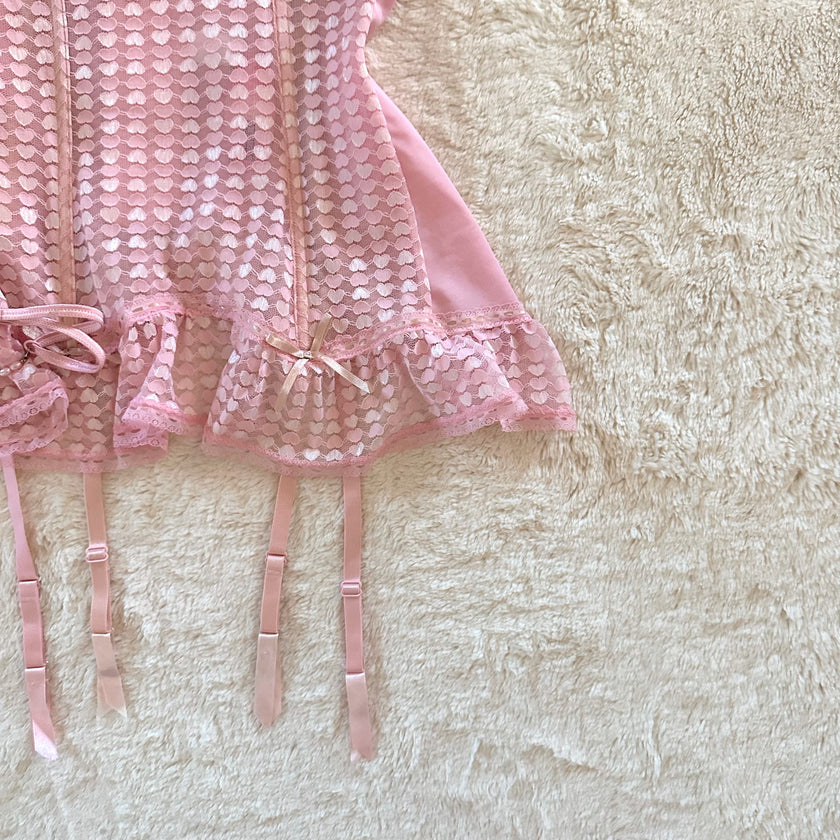 2000's candy hearts bustier set