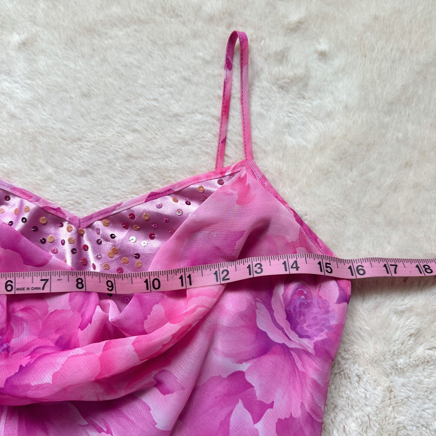 1990's fuchsia flutter dress