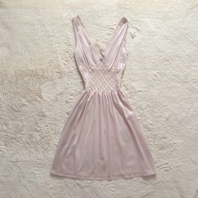 1990's powdered petal slip dress