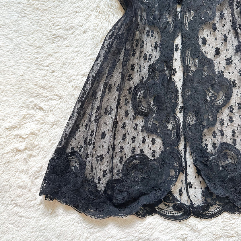 1990's obsidian lace slip dress