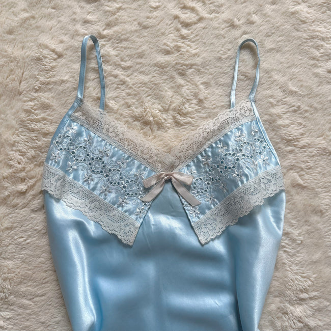 1980's sky bluebell slip dress