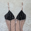 contemporary nude noir slip dress