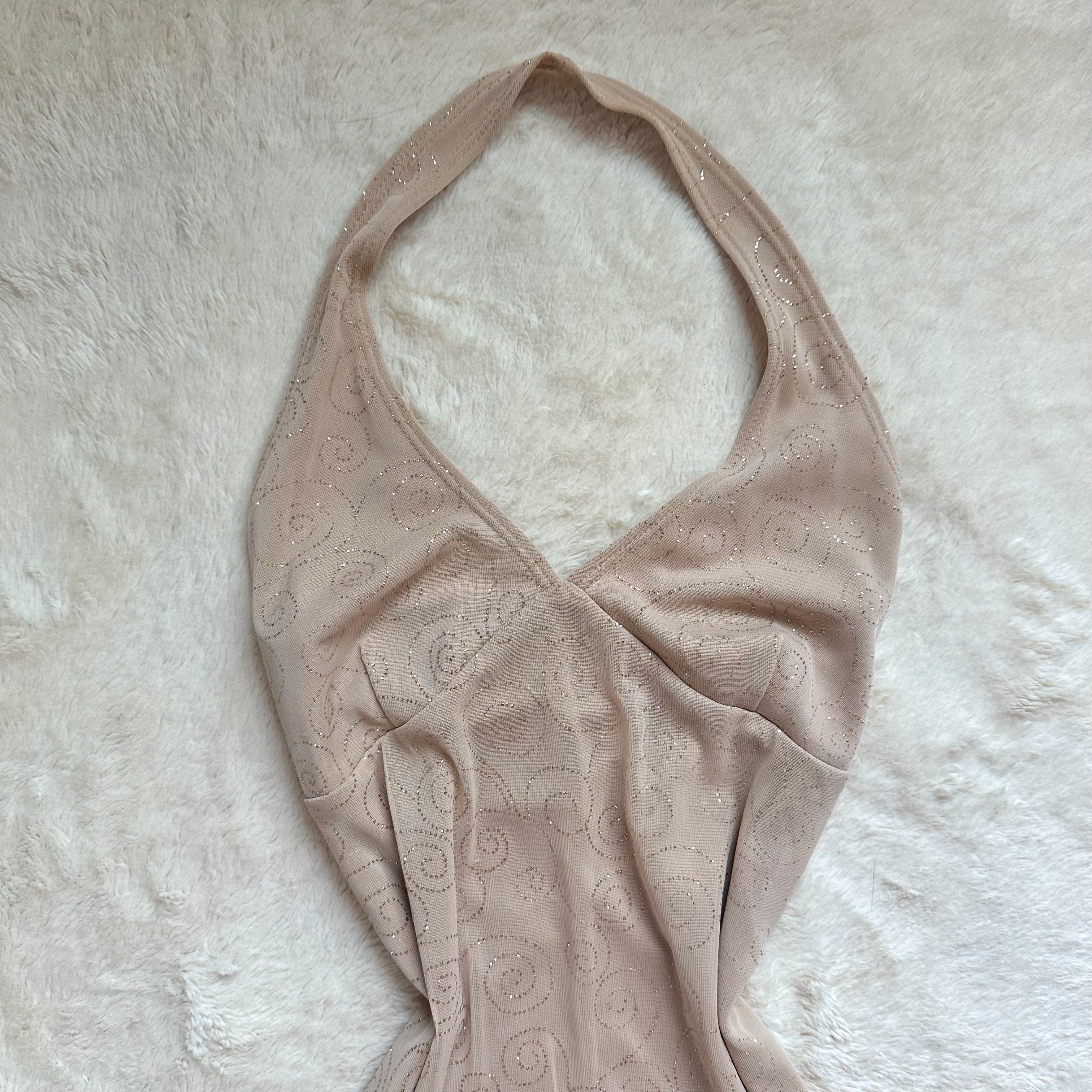 1990's golden champagne gown