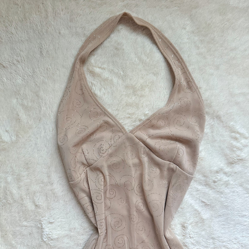 1990's golden champagne gown