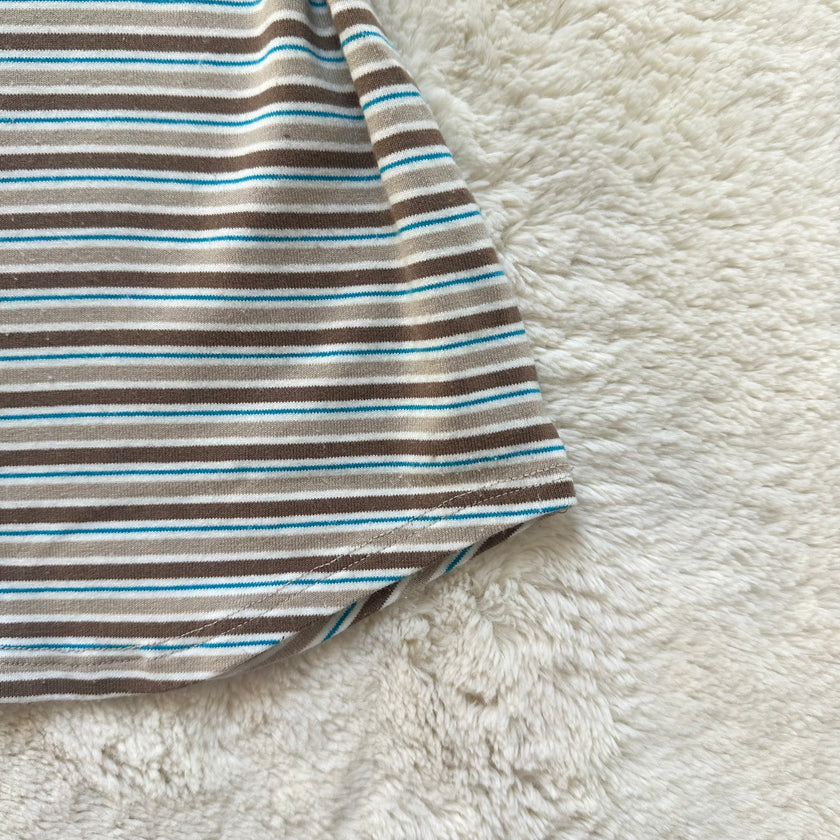 2000's striped hurley collar top