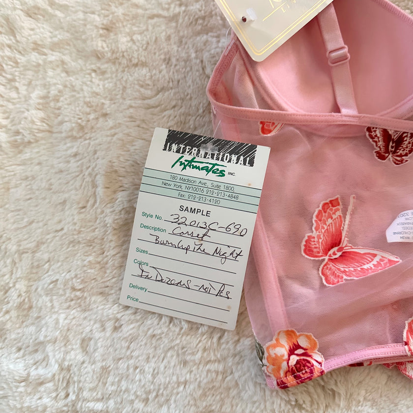 2000's pink tropic bustier set