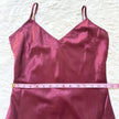 2000's burgundy satin slip dress