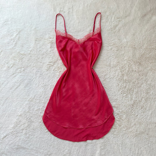 2016 ruby satin slip dress