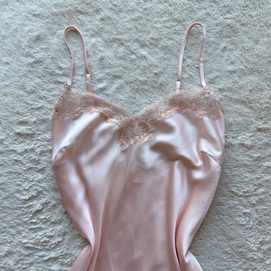 2016 baby pink satin slip dress