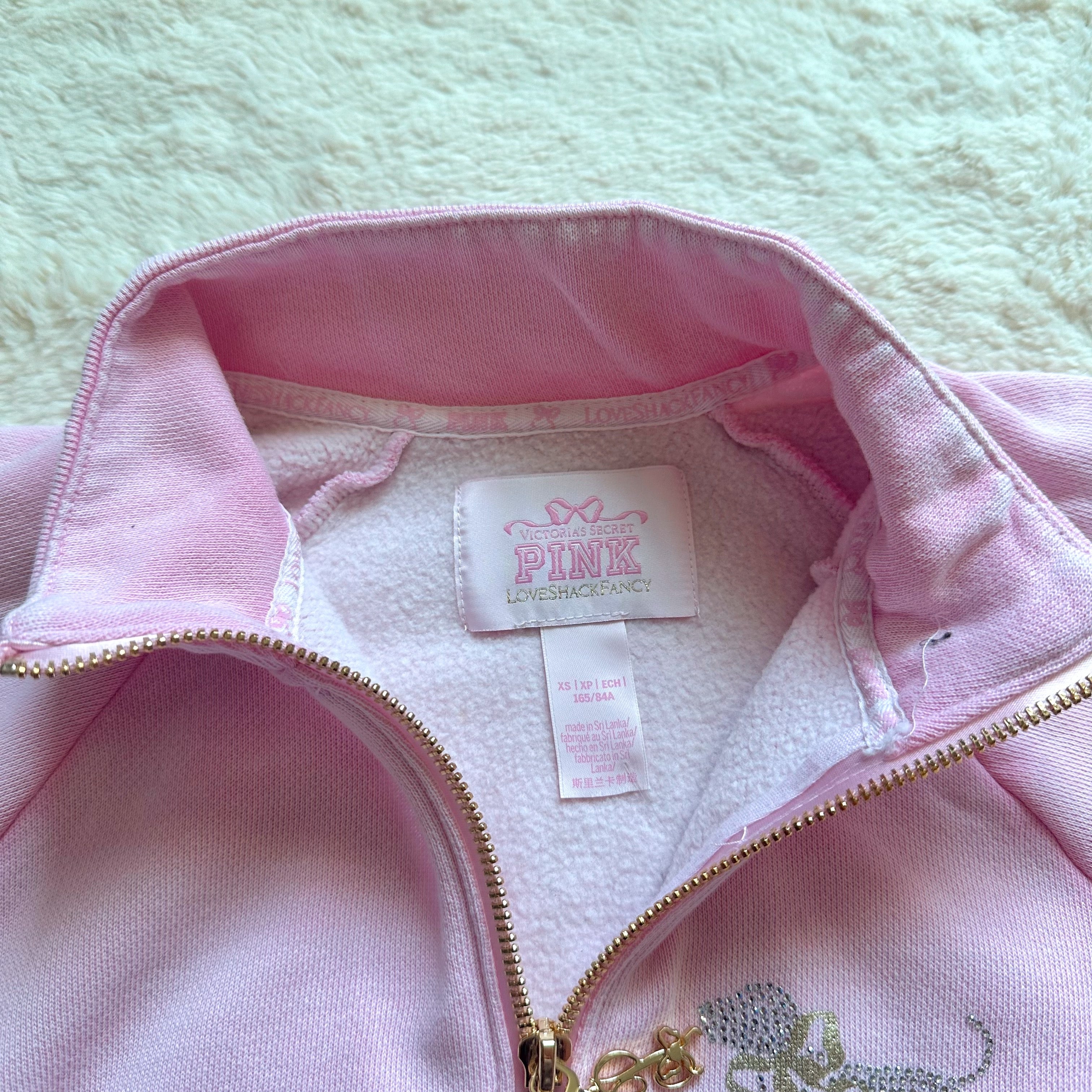 PINK x loveshackfancy reissued full-zip sweatshirt