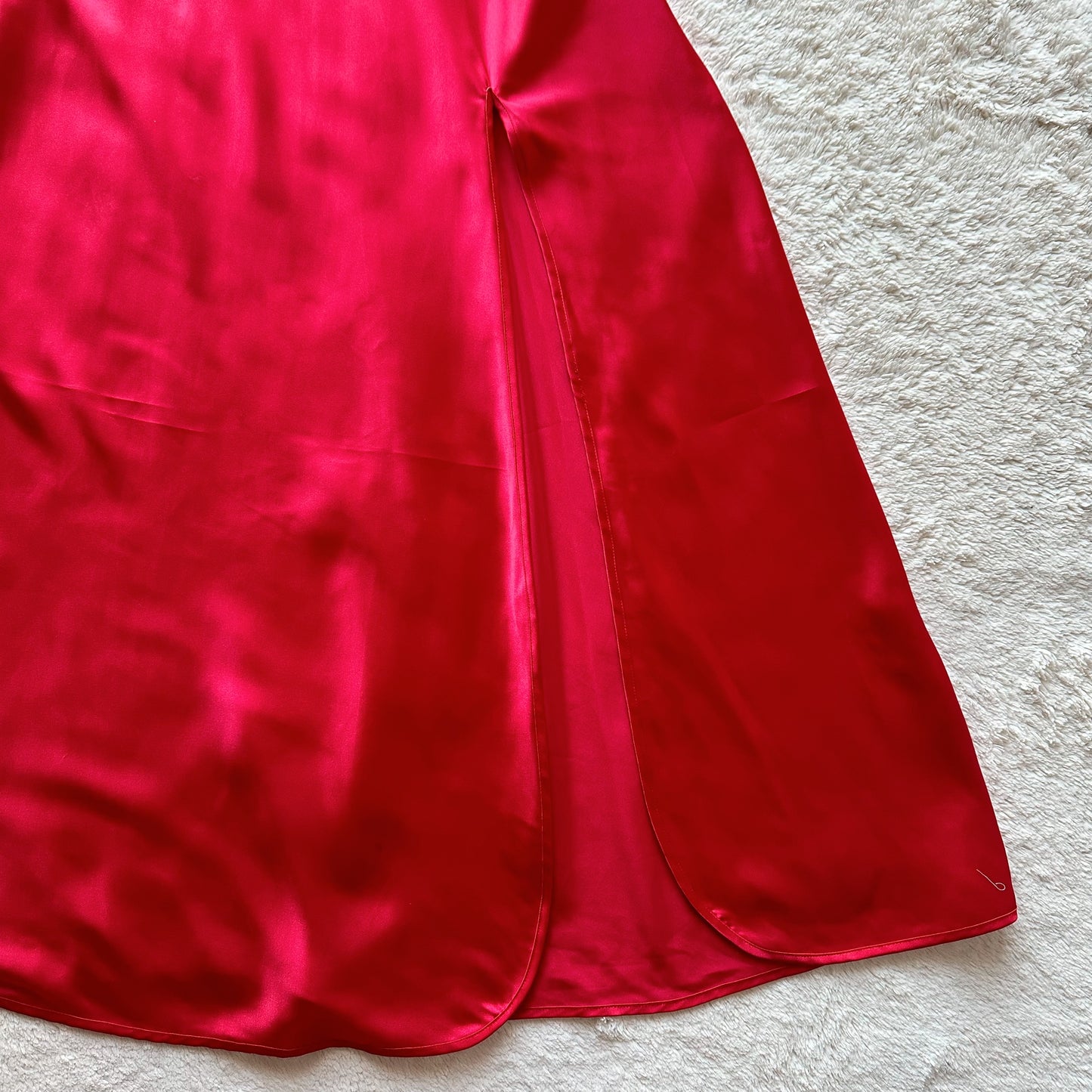 1980's fiery red floorlength gown