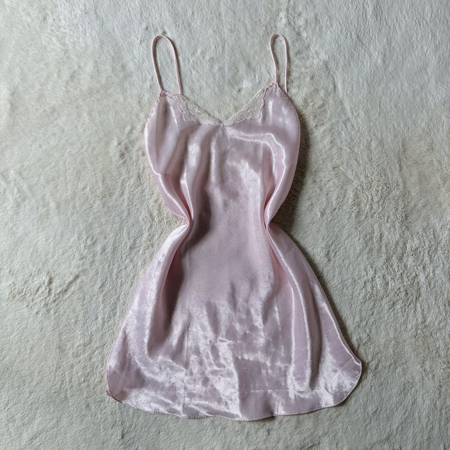 2000's pink pearl slip dress