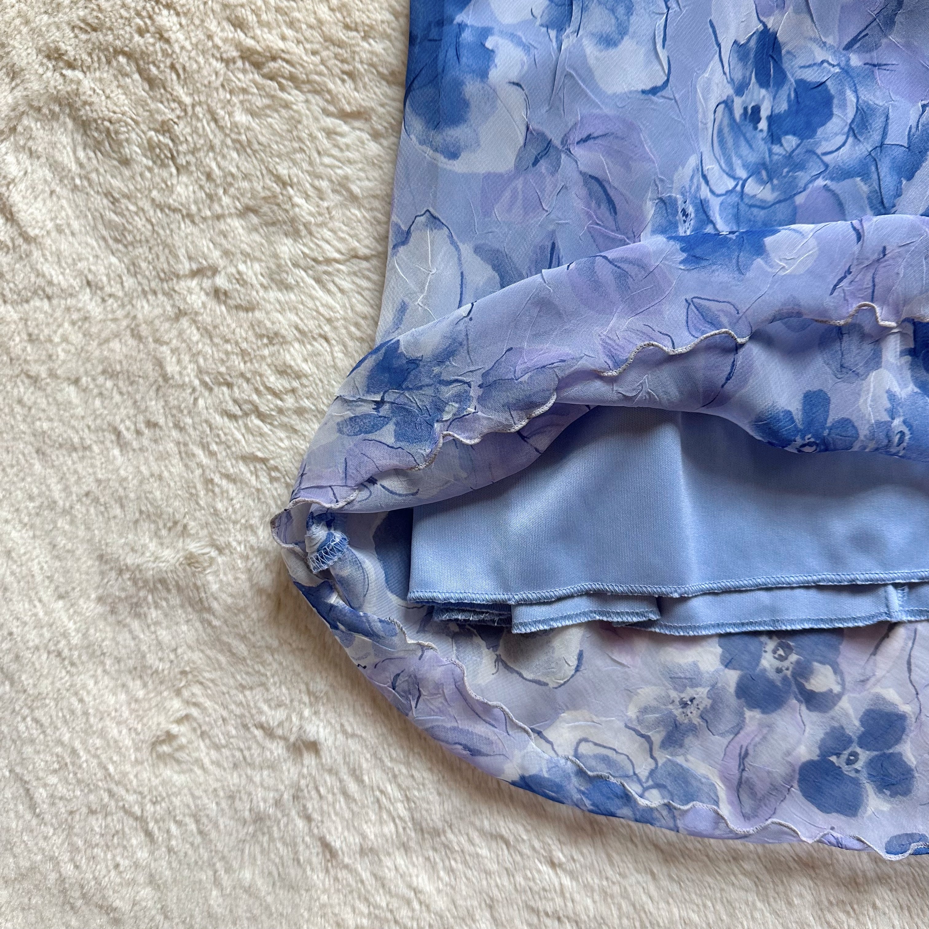 1990's bluebell watercolor dress