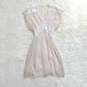 1980's ivory ribbon gown