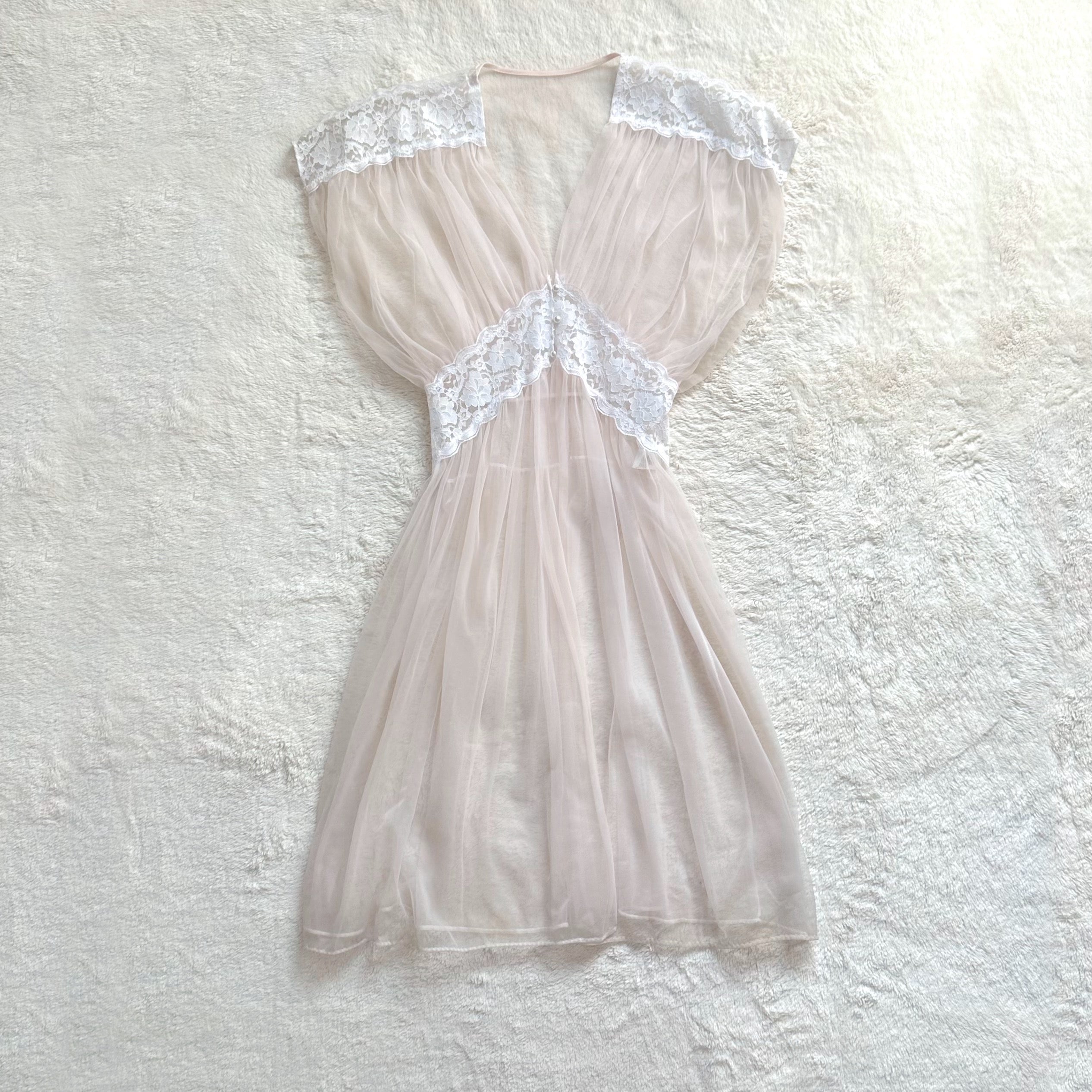 1980's ivory ribbon gown