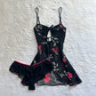 1980's wild rose slip dress + panty