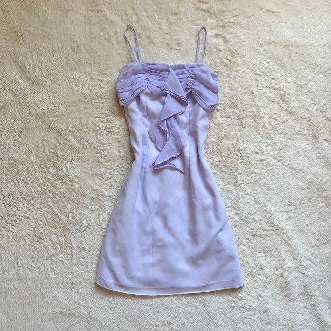 lilac petal mini dress