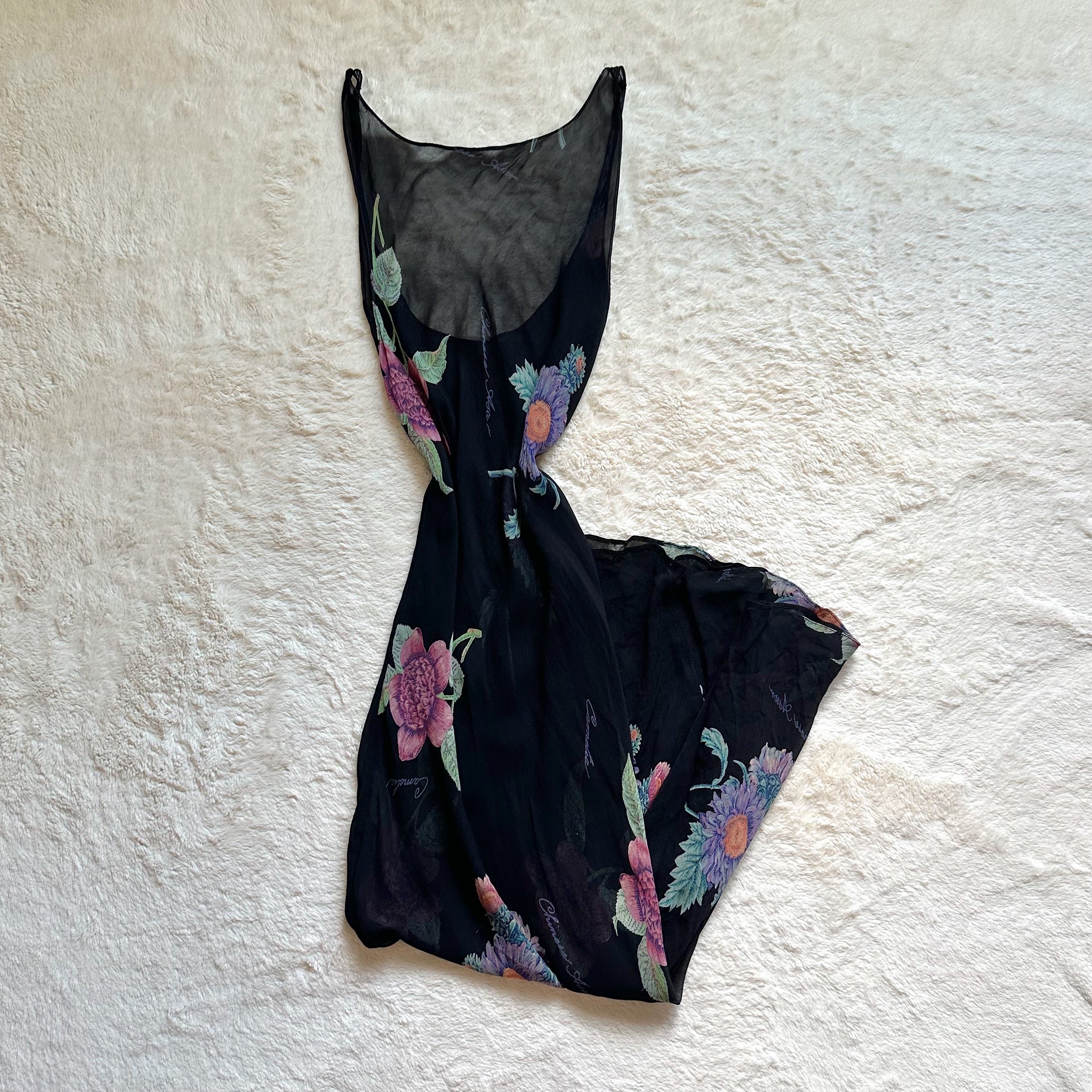 2000's moonflower mesh slip dress