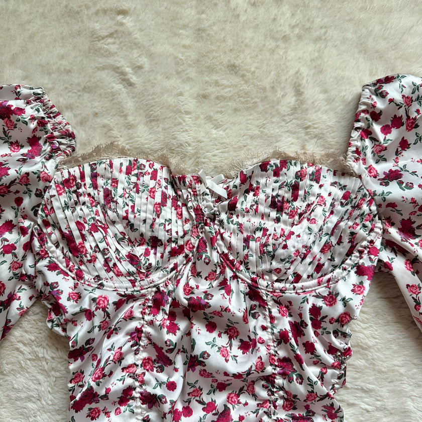 rosebud puff sleeve mini