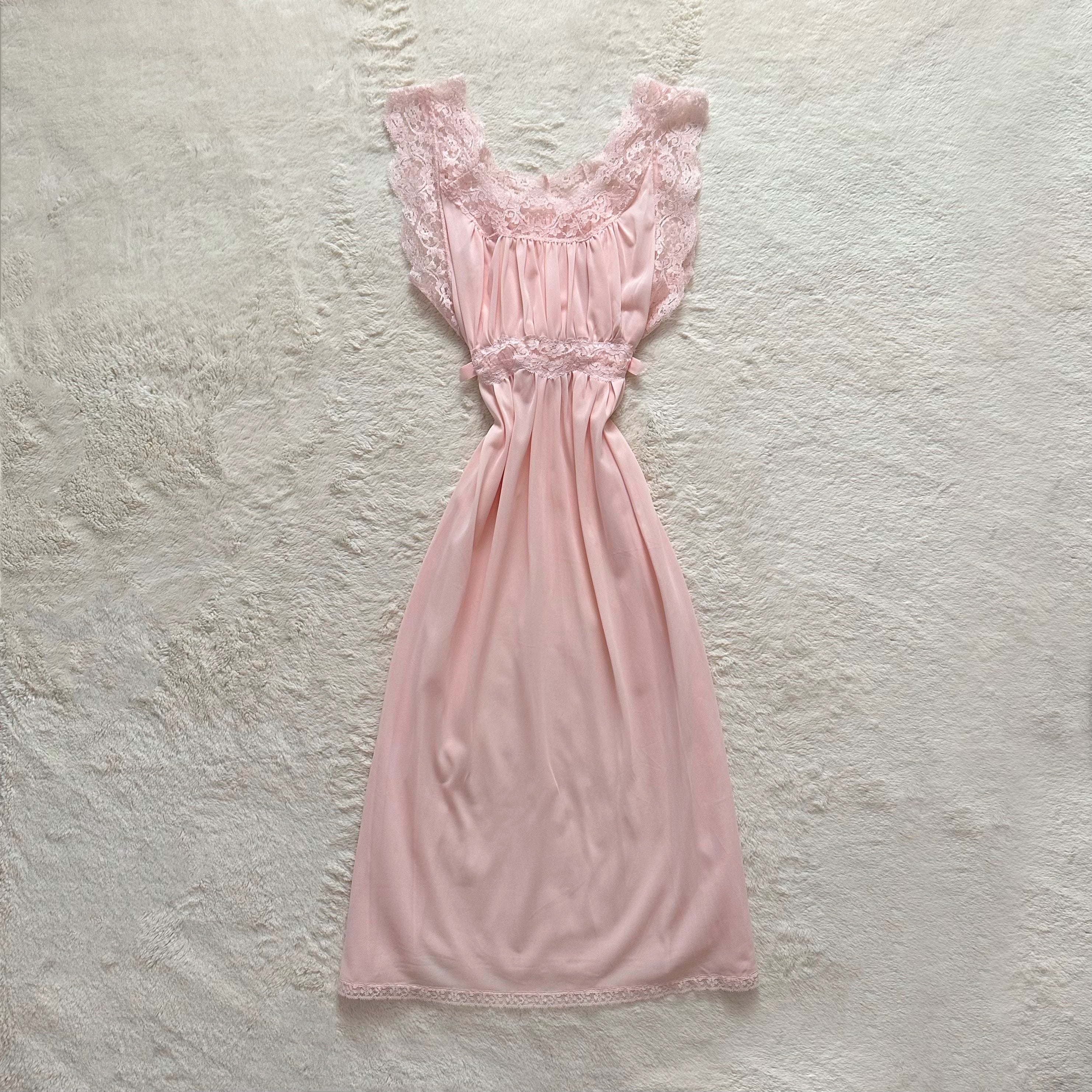 1980's blush whisper slip dress