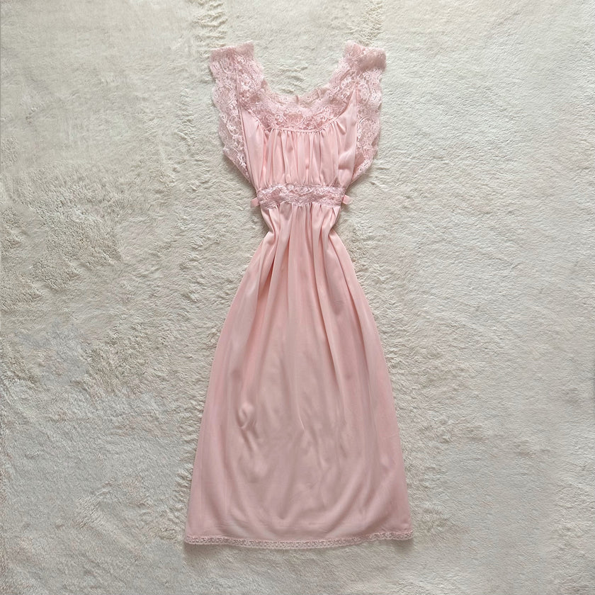 1980's blush whisper slip dress