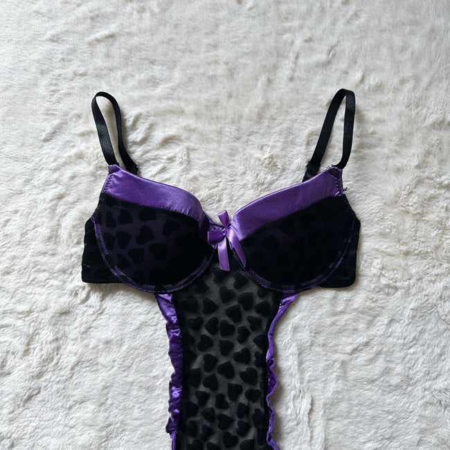 2000's gothic hearts apron slip dress