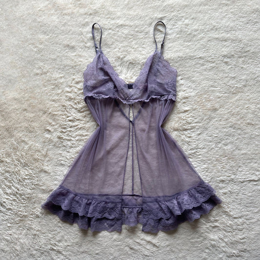 2003 lilac flyaway slip dress