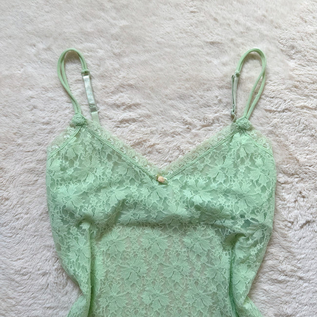 2000's seafoam lace camisole