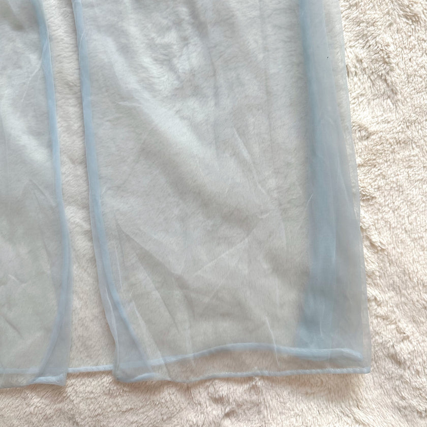 1980's sky ribbon peignoir