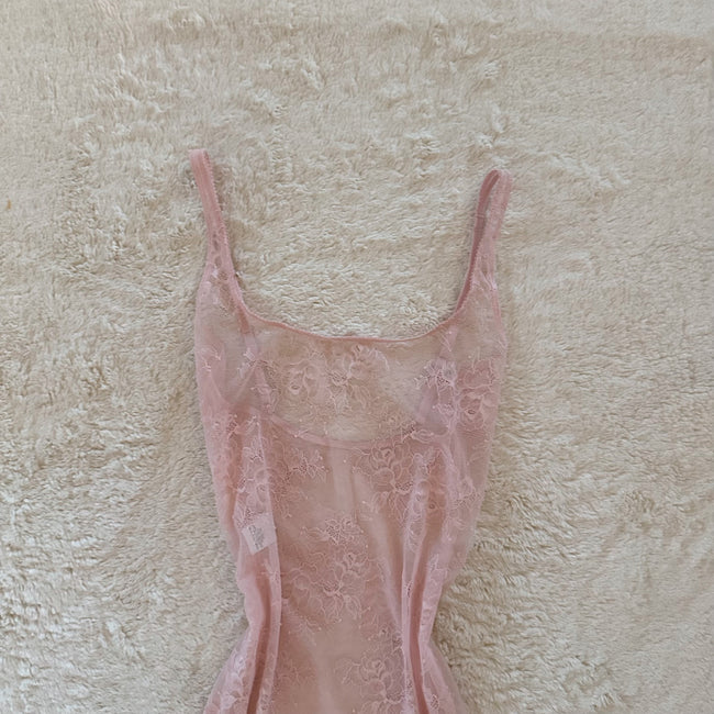 2000's powder pink slip dress