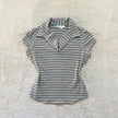 2000's striped hurley collar top