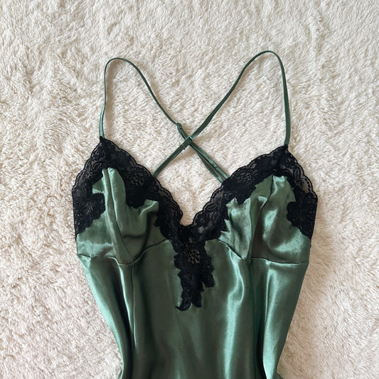 2000's emerald witch slip dress