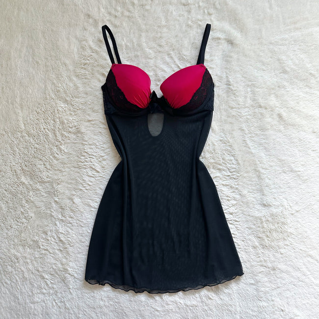 2000's cherry eclipse slip dress