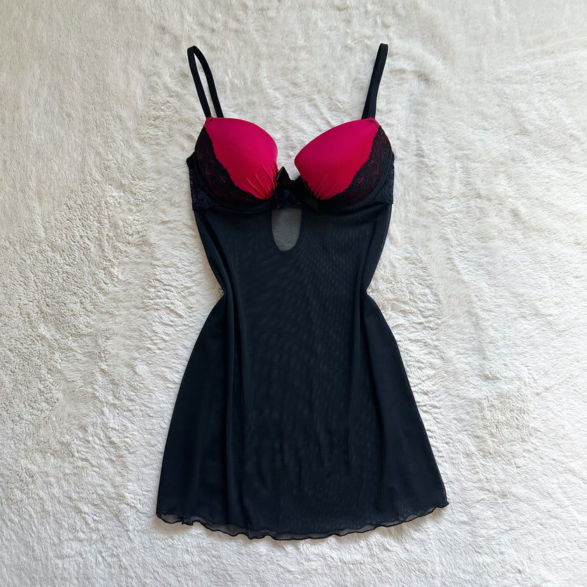 2000's cherry eclipse slip dress