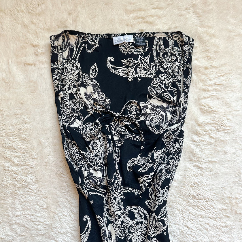2000's ivory filigree dress