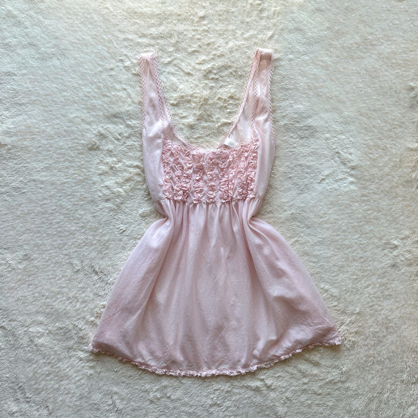 1980's soft pink country collection babydoll slip dress