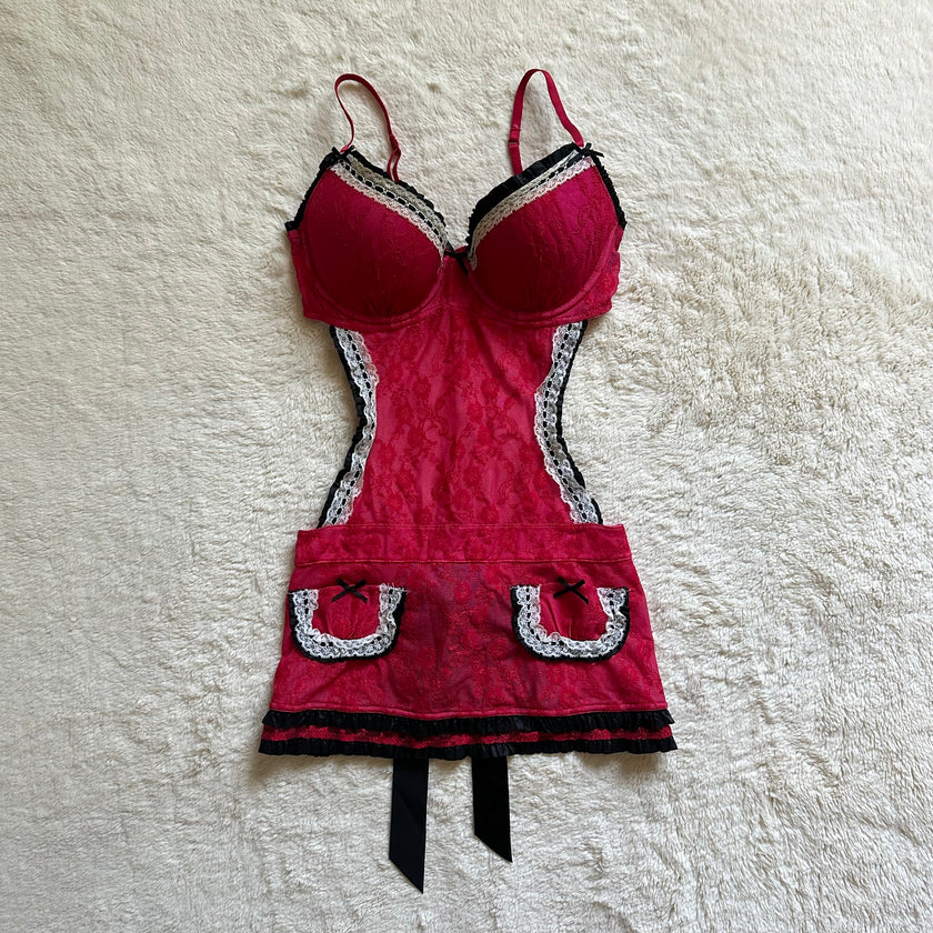 2010 cherry parlour apron slip dress