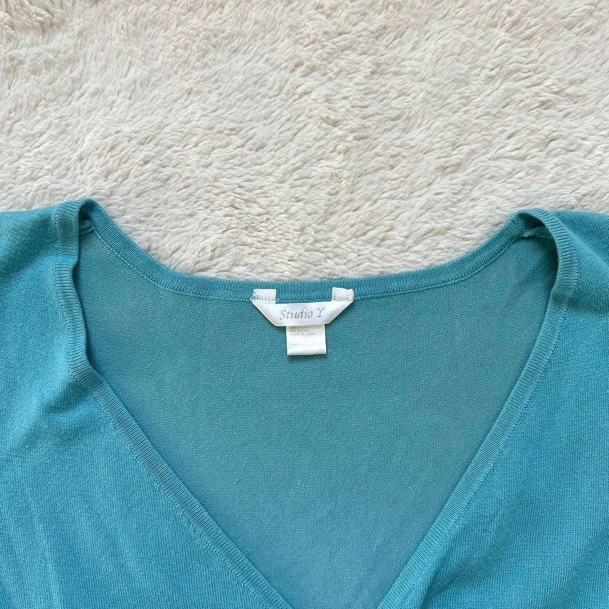 2000's aqua wrap top