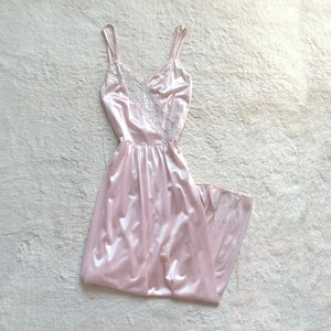 1980's pink satin serenade negligee